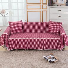 Fodere per divani in tessuto ispessito in cotone e lino, copridivano tipo tessuto, paralume per divano, dimensioni: tre posti 210x300 cm (Borgogna)