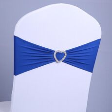 15x35 cm Coprisedia elasticizzato senza lacci per sedia con fiocco floreale Coprisedia per sedia da hotel Decorazione con cinturino per schienale (Royal Blue)
