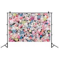 Fondale fotografico festivo da 2,1 x 1,5 m, tessuto da appendere alla parete con fiori nuziali 3D, stile: C-1886