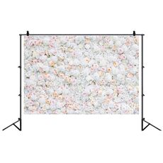 Fondale fotografico festivo da 2,1 x 1,5 m, tessuto da appendere alla parete con fiori nuziali 3D, stile: C-1889