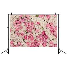 Fondale fotografico festivo da 2,1 x 1,5 m, tessuto da appendere alla parete con fiori nuziali 3D, stile: C-1891