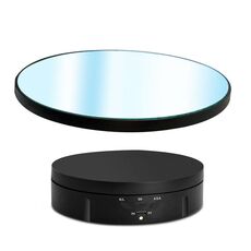 Espositore rotante elettrico a specchio da 22 cm Puntelli per riprese video dal vivo Giradischi Versione normale (Nero)