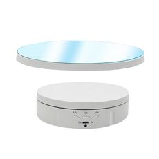 Espositore rotante elettrico a specchio da 22 cm Puntelli per riprese video dal vivo Giradischi Versione normale (Bianco)