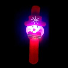 Polsino stile Babbo Natale con luce flash Merry Christmas Slap Pat Circle (pupazzo di neve leggero in flanella)