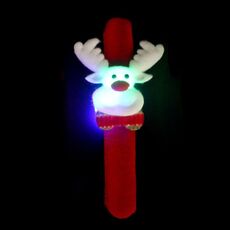 Bracciale stile Babbo Natale con luce flash Merry Christmas Slap Pat Circle (cervo leggero in flanella)