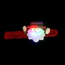 Bracciale stile Babbo Natale con luce flash Merry Christmas Slap Pat Circle (Babbo Natale con paillettes luminose)