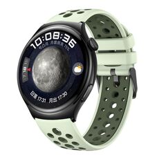 Per Huawei Watch 4 Cinturino in silicone bicolore con foro tondo (verde menta)