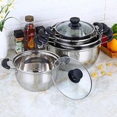 Pentola per zuppa addensata in acciaio inossidabile monostrato da 26 cm Pentola per stufato piccola Stufa a gas a induzione Pentole universali