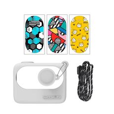 Per Insta360 GO 3 Sunnylife Custodia in silicone Adesivi Skin Wrap Copriobiettivo con tracolla (Bianco)