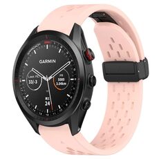 Per cinturino in silicone Garmin Approach S62 con foro fibbia pieghevole da 22 mm (rosa)