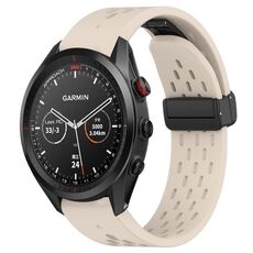 Per cinturino in silicone con foro per fibbia pieghevole Garmin Approach S62 da 22 mm (colore Starlight)
