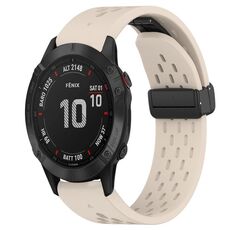 Per Garmin Fenix 6 Pro GPS cinturino in silicone con foro per fibbia pieghevole da 22 mm (colore Starlight)