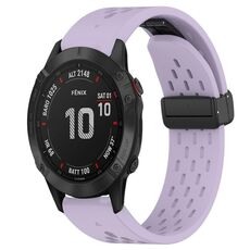 Per Garmin Fenix 6 Sapphire GPS cinturino in silicone con foro per fibbia pieghevole da 22 mm (viola)