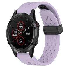 Per cinturino in silicone con foro per fibbia pieghevole Garmin Fenix 5 da 22 mm (viola)