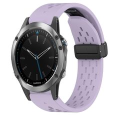 Per cinturino in silicone con foro per fibbia pieghevole Garmin Quatix 5 da 22 mm (viola)