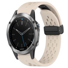 Per cinturino in silicone con foro per fibbia pieghevole Garmin Quatix 5 Sapphire da 22 mm (colore Starlight)