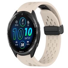 Per cinturino in silicone con foro per fibbia pieghevole Garmin Forerunner 965 da 22 mm (colore Starlight)