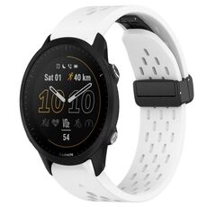 Per cinturino in silicone con foro per fibbia pieghevole Garmin Forerunner 955 da 22 mm (bianco)