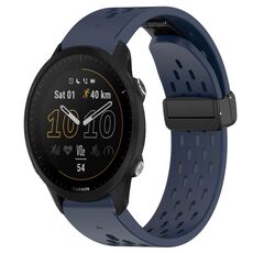 Per cinturino in silicone con foro per fibbia pieghevole Garmin Forerunner 955 da 22 mm (blu notte)