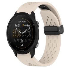 Per cinturino in silicone con foro per fibbia pieghevole Garmin Forerunner 955 da 22 mm (colore Starlight)