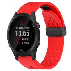 Per Garmin Forerunner 945 cinturino in silicone con foro per fibbia pieghevole da 22 mm (rosso)