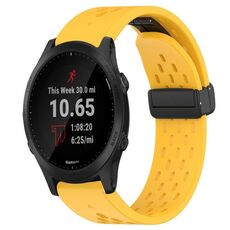 Per cinturino in silicone con foro per fibbia pieghevole Garmin Forerunner 945 da 22 mm (giallo)