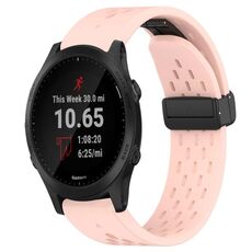 Per cinturino in silicone con foro per fibbia pieghevole Garmin Forerunner 945 da 22 mm (rosa)