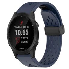 Per cinturino in silicone con foro per fibbia pieghevole Garmin Forerunner 945 da 22 mm (blu notte)