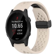 Per cinturino in silicone con foro per fibbia pieghevole Garmin Forerunner 945 da 22 mm (colore Starlight)
