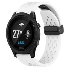 Per Garmin Forerunner 935 cinturino in silicone con foro per fibbia pieghevole da 22 mm (bianco)