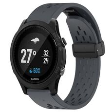 Per cinturino in silicone con foro per fibbia pieghevole Garmin Forerunner 935 da 22 mm (grigio scuro)