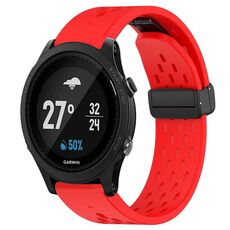 Per cinturino in silicone con foro per fibbia pieghevole Garmin Forerunner 935 da 22 mm (rosso)
