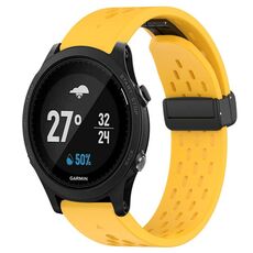 Per cinturino in silicone con foro per fibbia pieghevole Garmin Forerunner 935 da 22 mm (giallo)