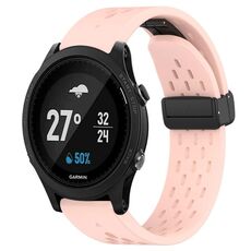 Per Garmin Forerunner 935 cinturino in silicone con foro per fibbia pieghevole da 22 mm (rosa)