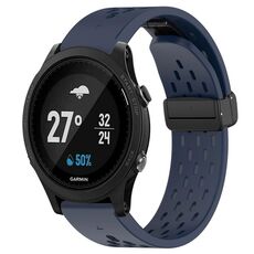 Per cinturino in silicone con foro per fibbia pieghevole Garmin Forerunner 935 da 22 mm (blu notte)