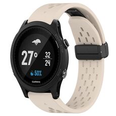 Per cinturino in silicone con foro per fibbia pieghevole Garmin Forerunner 935 da 22 mm (colore Starlight)