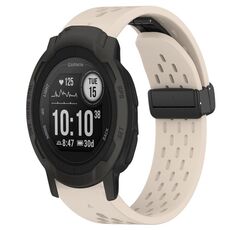 Per cinturino in silicone con foro per fibbia pieghevole Garmin Instinct 2 da 22 mm (colore Starlight)