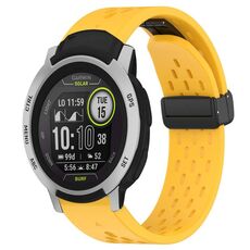 Per cinturino in silicone Garmin Instinct da 22 mm con foro per fibbia pieghevole (giallo)
