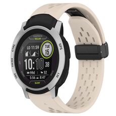Per cinturino in silicone Garmin Instinct da 22 mm con foro per fibbia pieghevole (colore Starlight)