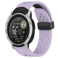 Per cinturino in silicone Garmin Instinct da 22 mm con foro per fibbia pieghevole (viola)