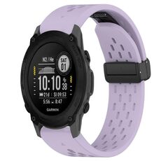 Per cinturino in silicone con foro per fibbia pieghevole Garmin Descent G1 da 22 mm (viola)