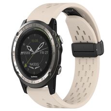 Per cinturino in silicone Garmin D2 Charlie da 26 mm con foro per fibbia pieghevole (colore Starlight)