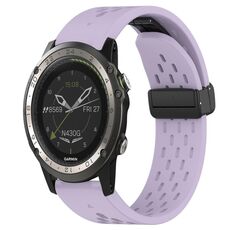 Per cinturino in silicone Garmin D2 Charlie da 26 mm con foro per fibbia pieghevole (viola)