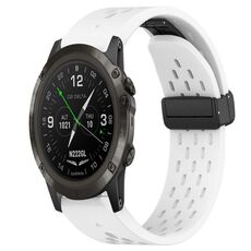 Per cinturino in silicone con foro per fibbia pieghevole Garmin D2 Delta PX da 26 mm (bianco)