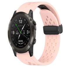 Per cinturino in silicone Garmin D2 Delta PX da 26 mm con foro per fibbia pieghevole (rosa)
