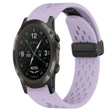 Per cinturino in silicone Garmin D2 Delta PX da 26 mm con foro per fibbia pieghevole (viola)