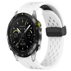 Per cinturino in silicone con fibbia magnetica con fori a sgancio rapido Garmin MARQ (bianco)