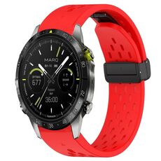 Per cinturino in silicone con fibbia magnetica con fori a sgancio rapido Garmin MARQ (rosso)
