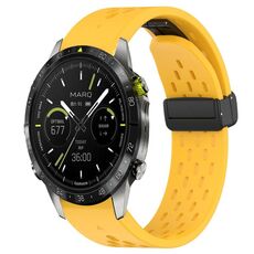 Per cinturino in silicone con fibbia magnetica con fori a sgancio rapido Garmin MARQ (giallo)