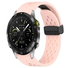 Per cinturino in silicone con fibbia magnetica per Garmin Epix Pro Gen 2 47 mm con fori a sgancio rapido (rosa)